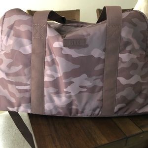 Victoria Secret purple camo duffel bag